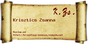 Krisztics Zsanna névjegykártya